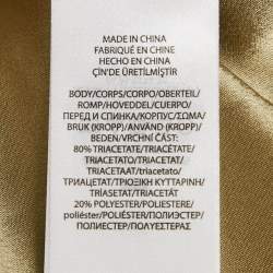 Pre Owned Polo Ralph Lauren Brown Satin Ruche Midi Skirt S