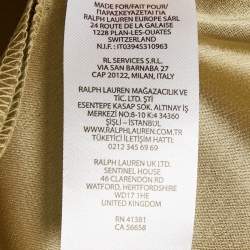 Pre Owned Polo Ralph Lauren Brown Satin Ruche Midi Skirt S