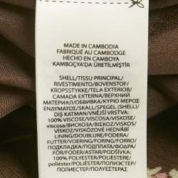 مملوكة مسبقًا تنورة ميدي بولو رالف لورين شيفون بنقشة زهور بني مزينة بالكشكش مقاس صغير - سمول