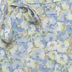 Pre Owned Polo Ralph Lauren Multicolor Floral Printed Crepe Wrap Mini Skirt S