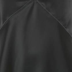 Pre Owned Polo Ralph Lauren Black Satin Plunging Neck Top L