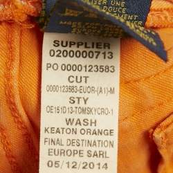 Pre Owned Polo Ralph Lauren Orange Denim Tompkins Skinny Crop Jeans M/Waist 28"