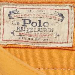 Pre Owned Polo Ralph Lauren Orange Denim Tompkins Skinny Crop Jeans M/Waist 28"