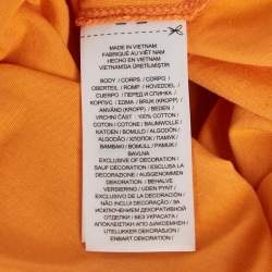 Pre Owned Polo Ralph Lauren Orange Logo Print Jersey T-Shirt XS