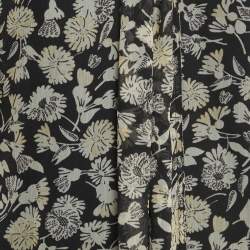 Pre Owned Polo Ralph Lauren Black Floral Print Chiffon One-Shoulder Top M