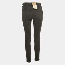 Pre Owned Polo Ralph Lauren Black Denim Tompkins Skinny High Rise Ankle Jeans S Waist 26"