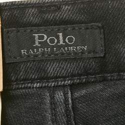 Pre Owned Polo Ralph Lauren Black Denim Tompkins Skinny High Rise Ankle Jeans S Waist 26"