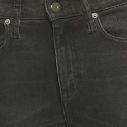 Pre Owned Polo Ralph Lauren Black Denim Tompkins Skinny High Rise Ankle Jeans S Waist 26"