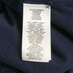 Pre Owned Polo Ralph Lauren Navy Blue Printed Jersey T-Shirt S