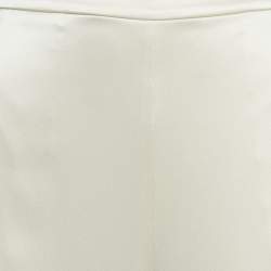 Pre Owned Polo Ralph Lauren Cream Satin Wide-Leg Trousers L