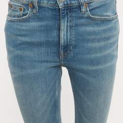 Pre Owned Polo Ralph Lauren Blue Denim The Tompkins Mid Rise Skinny Jeans M/Waist 28"