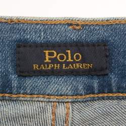 Pre Owned Polo Ralph Lauren Blue Denim The Tompkins Mid Rise Skinny Jeans M/Waist 28"