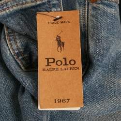 Pre Owned Polo Ralph Lauren Blue Denim The Tompkins Mid Rise Skinny Jeans M/Waist 28"