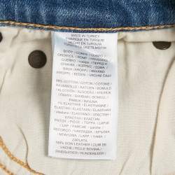 Pre Owned Polo Ralph Lauren Blue Denim The Tompkins Mid Rise Skinny Jeans M/Waist 28"