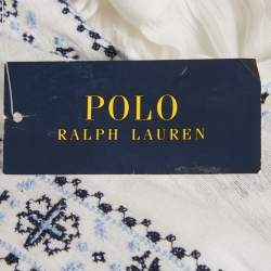 Pre Owned Polo Ralph Lauren White Embroidered Cotton Playsuit L