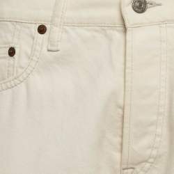 Pre Owned Polo Ralph Lauren White Studded Skinny Jeans M/Waist 28"