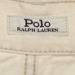 Pre Owned Polo Ralph Lauren White Studded Skinny Jeans M/Waist 28"