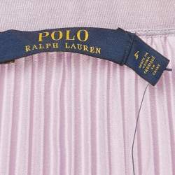 Pre Owned Polo Ralph Lauren Lavender Plisse Midi Skirt M