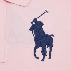 Pre Owned Polo Ralph Lauren Pink Cotton The Skinny Polo T-Shirt XS