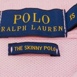 Pre Owned Polo Ralph Lauren Pink Cotton The Skinny Polo T-Shirt XS