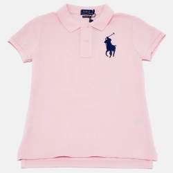 Pre Owned Polo Ralph Lauren Pink Cotton The Skinny Polo T-Shirt XS