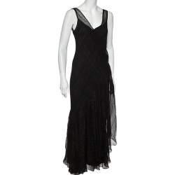 Pre Owned Polo Ralph Lauren Multicolor Silk Ruffled Sleeveless Maxi Dress S