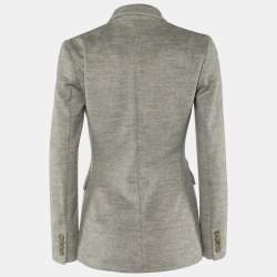 Pre Owned Polo Ralph Lauren Grey Wool Double Breasted Blazer XS