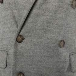 Pre Owned Polo Ralph Lauren Grey Wool Double Breasted Blazer XS