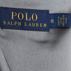 Pre Owned Polo Ralph Lauren Grey Wool Double Breasted Blazer XS
