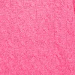 Pre Owned Polo Ralph Lauren Pink Cable Knit Cashmere Long Sleeve Jumper XL