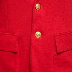 Pre Owned Polo Ralph Lauren Red Cotton Knit Blazer M