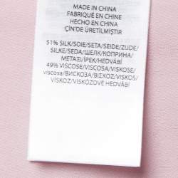 مملوكة مسبقًا Polo Ralph Lauren Blush Pink Silk Blend Round Collar Blouse M