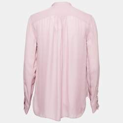 مملوكة مسبقًا Polo Ralph Lauren Blush Pink Silk Blend Round Collar Blouse M