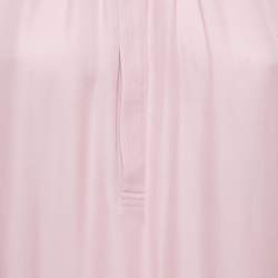 مملوكة مسبقًا Polo Ralph Lauren Blush Pink Silk Blend Round Collar Blouse M