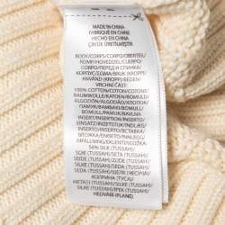Pre Owned Polo Ralph Lauren Cream Striped Cable Knit Sweater S
