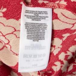 Pre Owned Polo Ralph Lauren Red Floral Printed Crepe Wrap Maxi Dress S