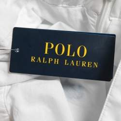 مملوكة مسبقًا Polo Ralph Lauren White Cotton Floral Embroidered Midi Skirt S