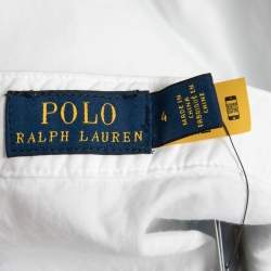 مملوكة مسبقًا Polo Ralph Lauren White Cotton Floral Embroidered Midi Skirt S