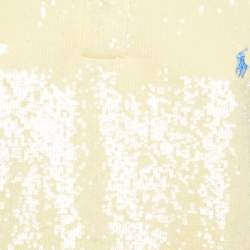 مملوكة مسبقًا Polo Ralph Lauren Yellow Cotton Sequin Embellished Polo T-Shirt L