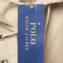 Pre Owned Polo Ralph Lauren Beige Cotton Long Sleeve Midi Dress S