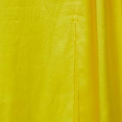 Pre Owned Polo Ralph Lauren Yellow Satin Pleated Sleeveless Top L