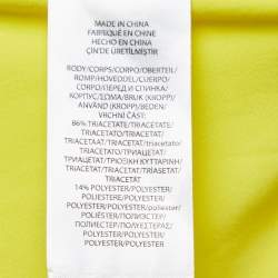 Pre Owned Polo Ralph Lauren Yellow Satin Pleated Sleeveless Top L