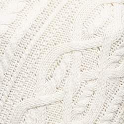 Pre Owned Polo Ralph Lauren White Cable Knit Sweater L