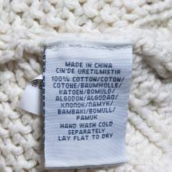 Pre Owned Polo Ralph Lauren White Cable Knit Sweater L