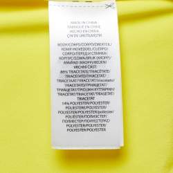 Pre Owned Polo Ralph Lauren Yellow Satin Pleated Back Slit Detailed Sleeveless Top S