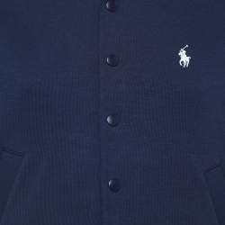 Pre Owned Polo Ralph Lauren X Wimbledon Navy Blue/White Jersey Bomber Jacket S