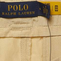 Pre Owned Polo Ralph Lauren Beige Silk Belted Shorts S