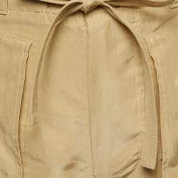 Pre Owned Polo Ralph Lauren Beige Silk Belted Shorts S
