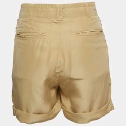 Pre Owned Polo Ralph Lauren Beige Silk Belted Shorts S