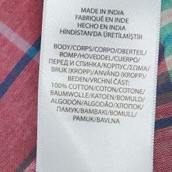 Pre Owned Polo Ralph Lauren Multicolor Check Print Cotton Halterneck Dress M